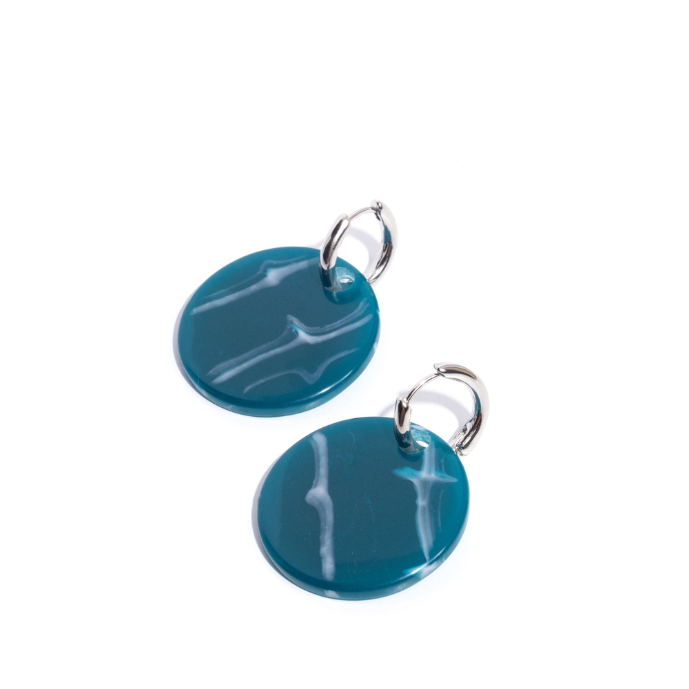 Paparazzi Blue Silver Earrings Modern Minimalist Design Spirited Show Jewelry